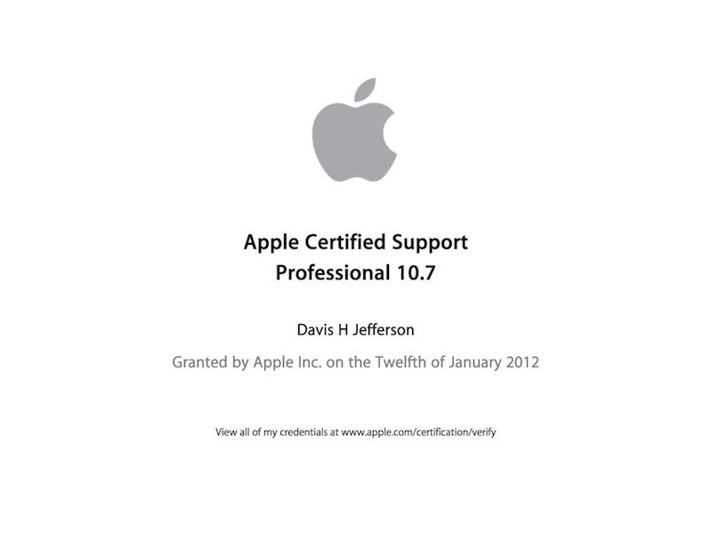  Apple Certified Support Professional (ACSP 10.7) 
